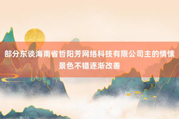 部分东谈海南省哲阳芳网络科技有限公司主的情愫景色不错逐渐改善