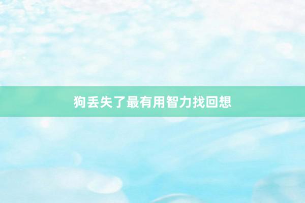 狗丢失了最有用智力找回想